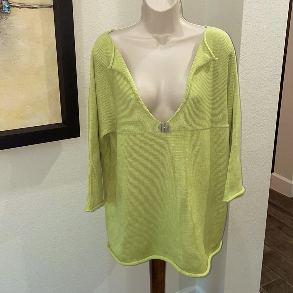 Gorgeous Chartreuse Comfy Sweater.. SZ 2X by Bay Sudio